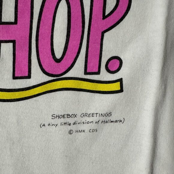 Vintage 90s I Breathe Therefore I Shop Graphic T Shirt XL Spring Ford USA Kitsch - Picture 5 of 10